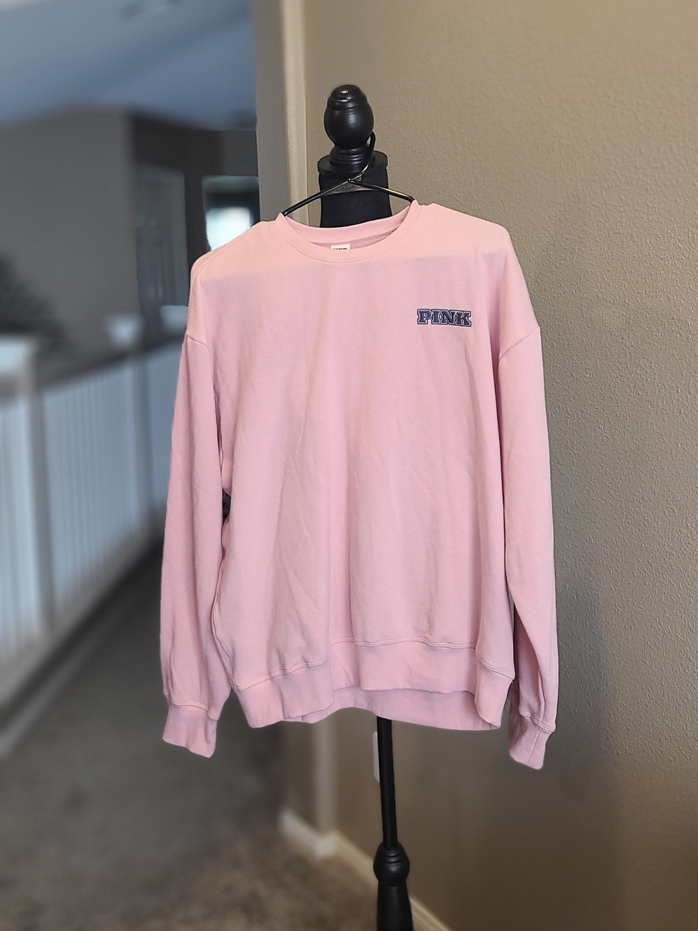 PINK Victoria's Secret Light Pink Crewneck Sweatshirt with Logo